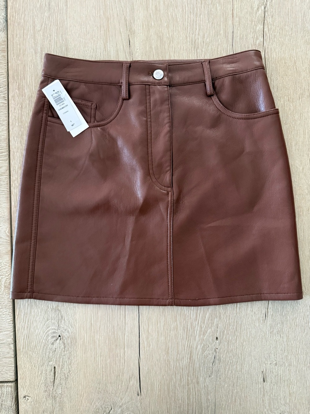 Aritzia Wilfred Brown Faux Leather Mini Skirt